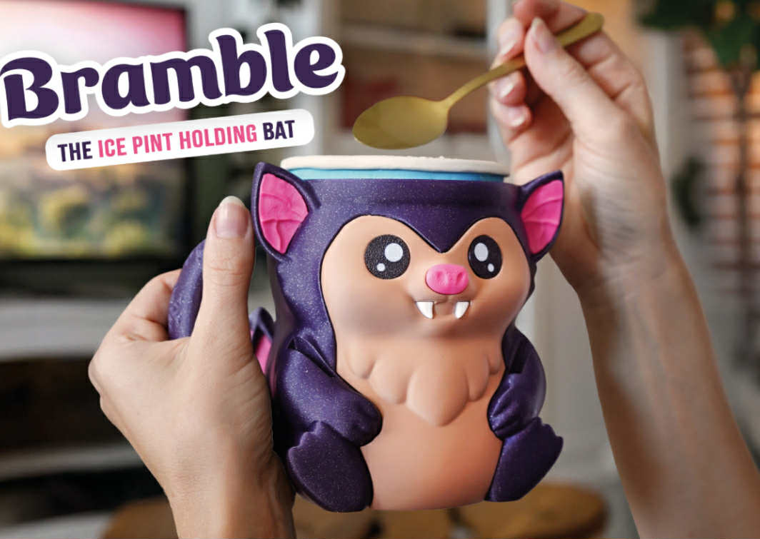 Bramble the Bat Ice Cream Pint Holder