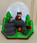 Wolf Territory Diorama | 3D-Printed Mini Scene with Wolf | Forest Playset