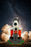 Toy Spaceship Playset with Astronaut Figure - 3D Printed Rocket